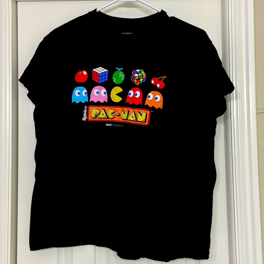 Pacman Unisex T-Shirt Denim Logo Licensed Men's
